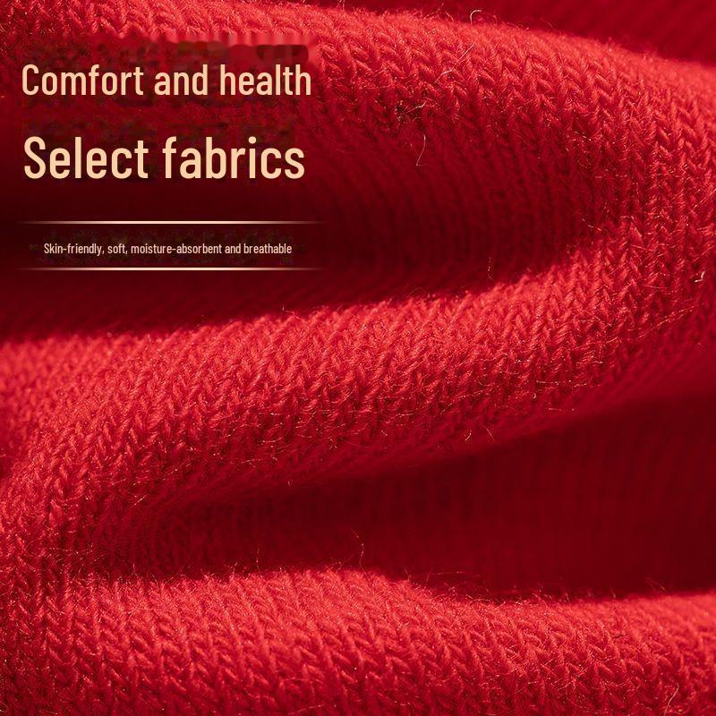 Seven-Star Zodiac Cotton Socks: Red Mid-Tube Deodorant Socks for Men and Women, 2025 Year of the Snake Edition - Perfect for Autumn and Winter.