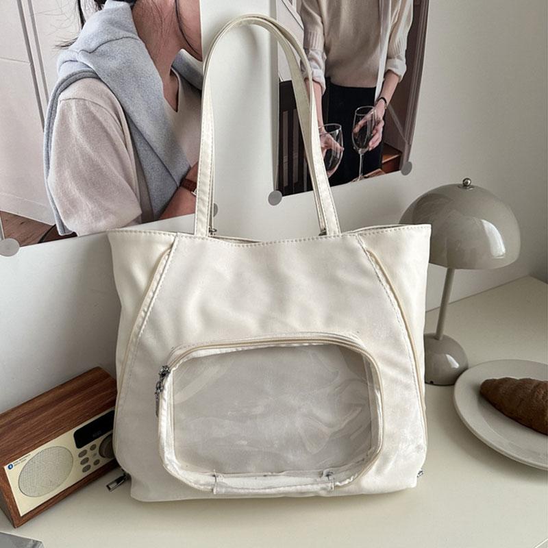 

Large Capacity Casual Shoulder Bag For Women Daily Used Fashion Handbags Transparent Tote Bags For Travel Premium 38X30X12CM