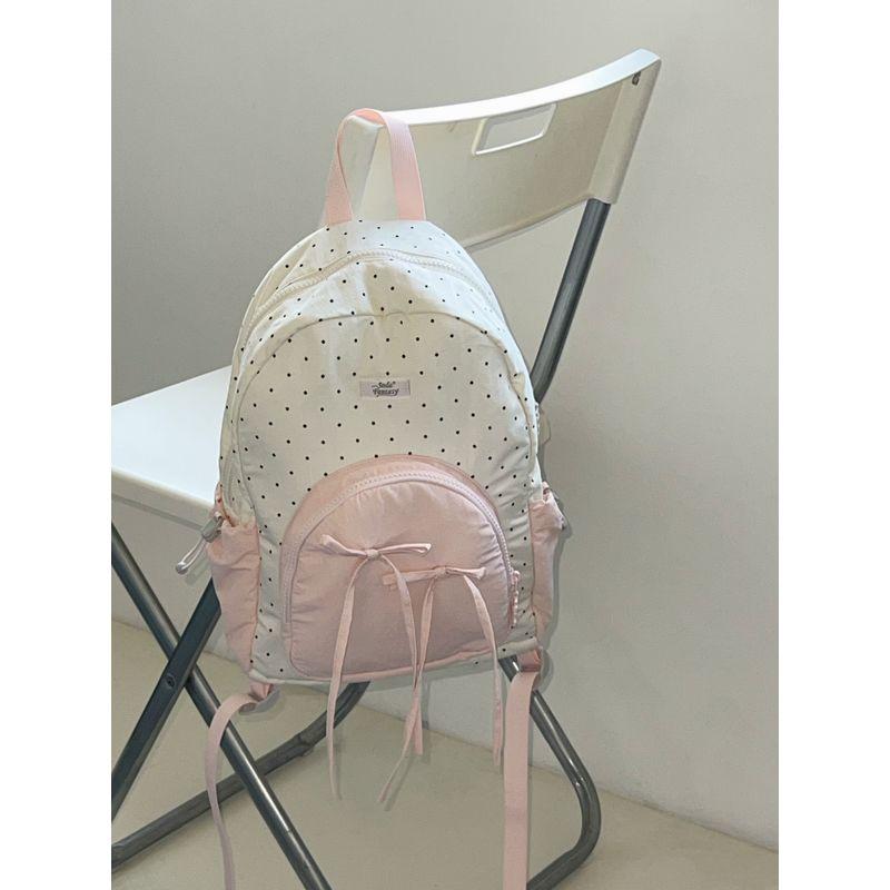 

Sodafantasy Summer Polka Dot Sliced Toast Backpack Women 2025 New Large Capacity Travel Lightweight Bag Strawberry + wave point (mini)