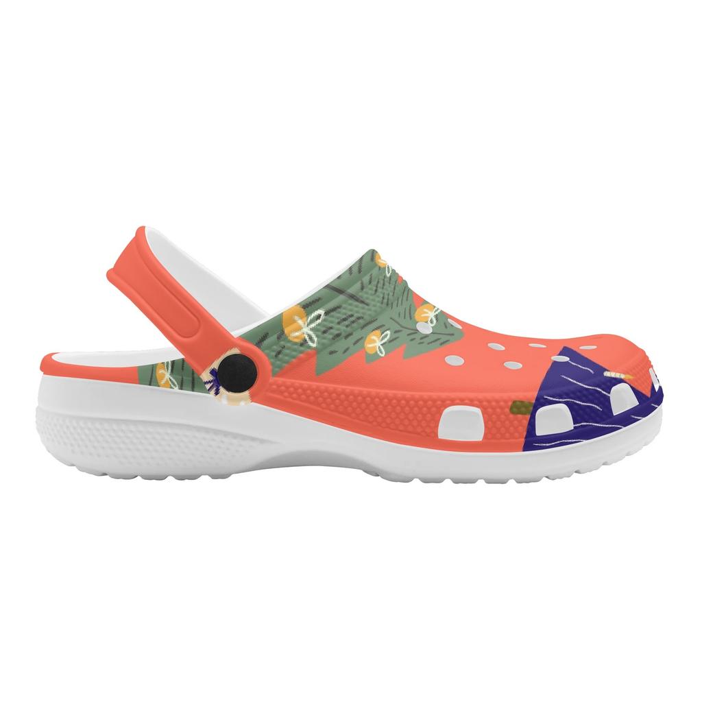 Fun Printed EVA Garden Shoes Women Men Breathable Ventilated Slip On Garden Yard Home Bathroom Casual Walking Daily Shoes Home Use