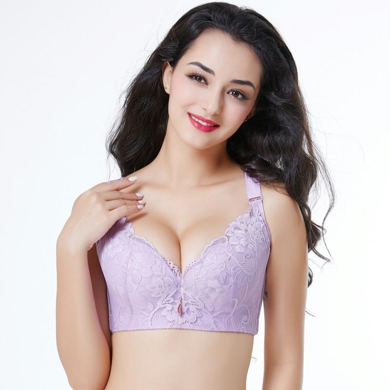 Large Size Bra, Lace, Breathable, Gathered and Adjustable Women's Underwear, with A Thin Bra for The Collection of Side Breasts