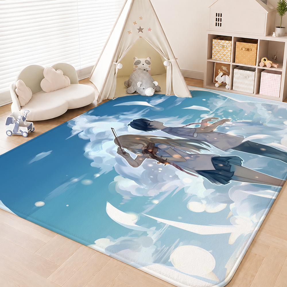 Your Lie In April Floor Mat Floor Mat Soft Flannel Non-Slip Door  Rug for Living Room