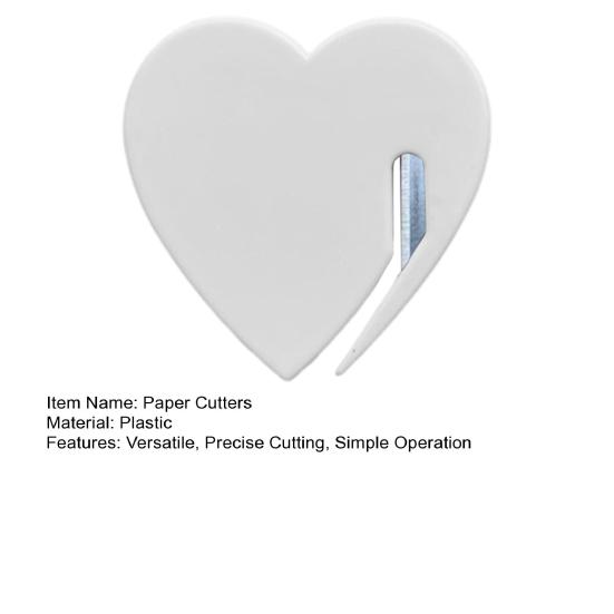 Christmas Paper Cutters Heart-Shaped Envelope Opener Gift Wrapping Tool Safe Plastic Paper Trimmer for Craft Letters Wrapping