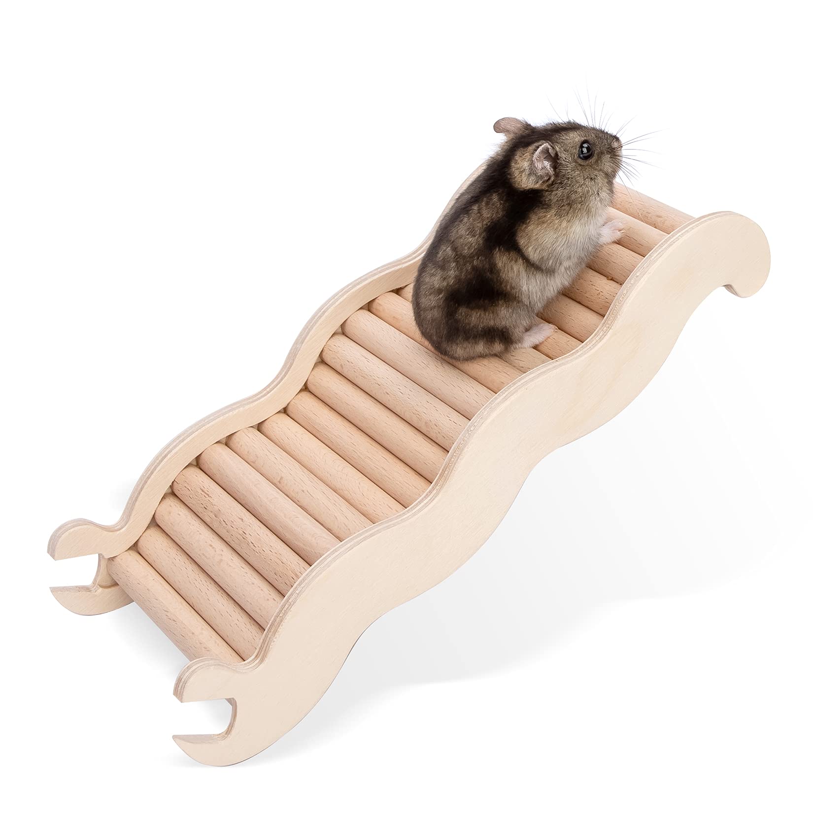 Niteangel Wooden Ladder, Climbing Toy for Hamsters, Gerbils, and Other Small Animals (M - 21cm)