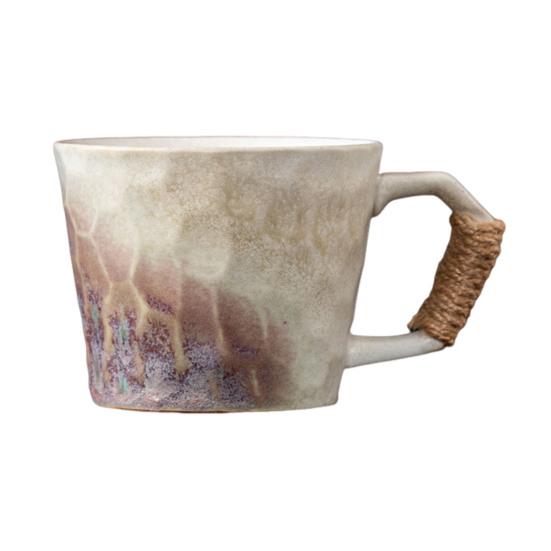 350ml Ceramic Mug Tea Coffee Cup Spiral Hemp Rope Vintage Office Mug Water Cup