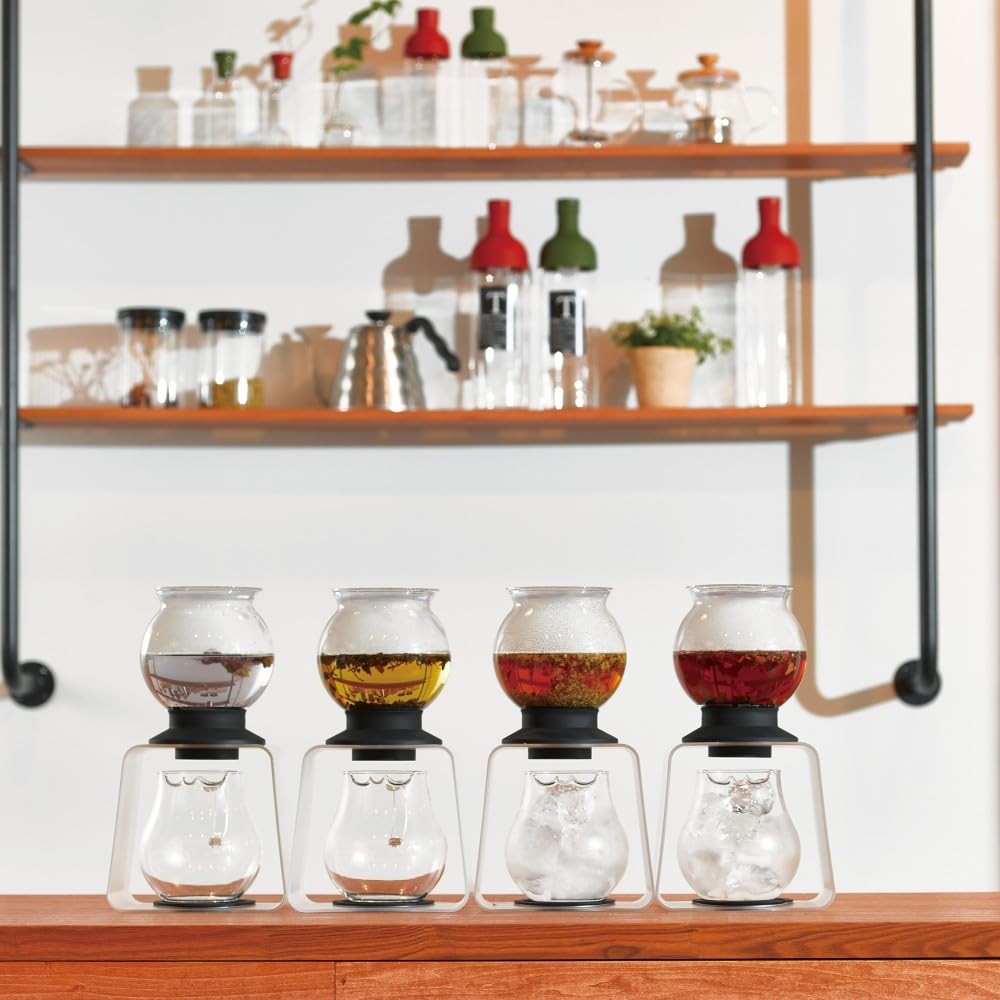 Hario Tea Dripper and Server Set with Largo Stand, Practical Capacity Dripper 800ml, Pitcher 800ml, Gift Wrapping Included, Model Number TDR-8006T