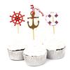 24 Stück Segel-Kuchenaufsätze Nautische Party-Picks Geburtstag Hochzeit Deko Segelboot Anker Themen Cupcake-Einsätze Kuchen Dekorationen