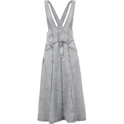 Women's A-line Denim Suspender Dress