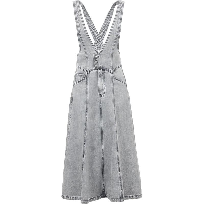 ONLY Women s A-line Denim Suspender Dress S