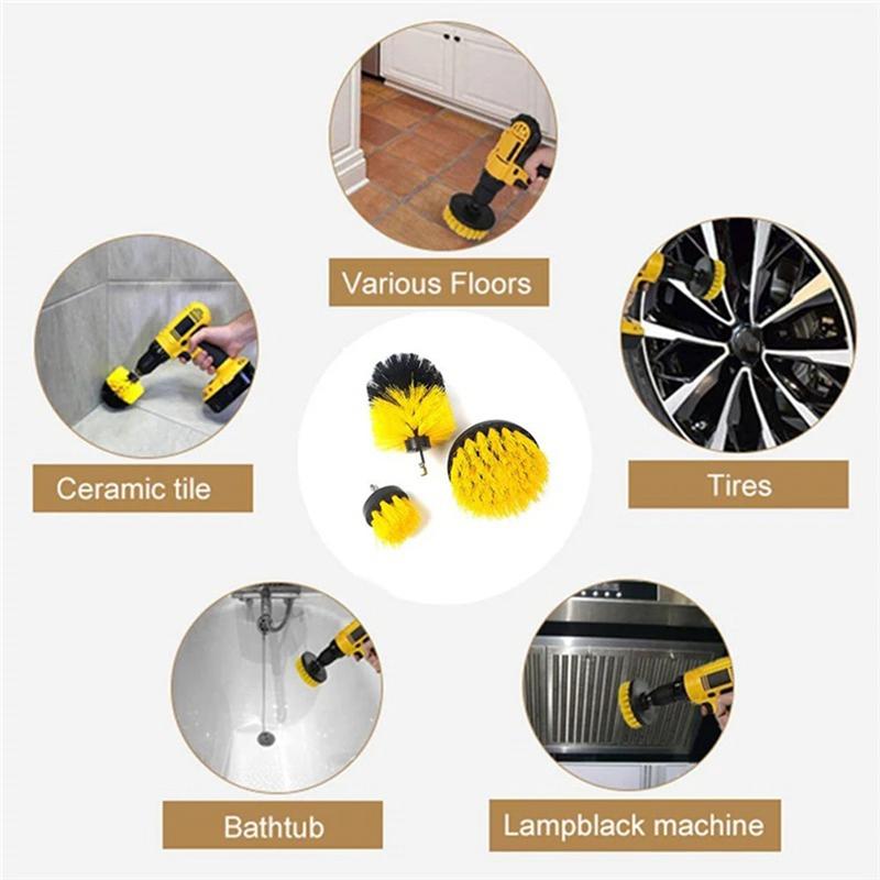 Electric Floor Scrubber 5-Piece Cleaning Brush Set Round For Carpet, Glass Car Wheel& Car Wash Tools