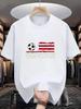 Unisex T-Shirt | USA 2026 Fußballflaggen-Design Fußballfans Und Events, Lässiger Stil Mit Rundhalsausschnitt Und Geometrischem Muster