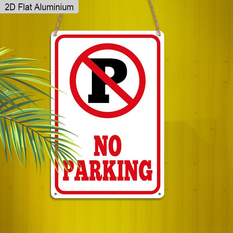 2D Flat 1pc Vintage Warning Aluminium Wall Art Sign No Parking 8x12 Aluminium Rustic Driveway Property Decor Functional Wall Art