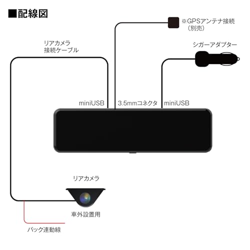 MAXWIN Digital Mirror, 10.88-inch, 60fps, Zoom, Guideline Display, WDR, HDR, 1080P, Exterior Rearview Camera, MR-C001A