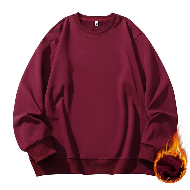 Men's Trendy Red Plus Size Fleece Hoodie 2026: Youth Fashion Long Sleeve Sports Top