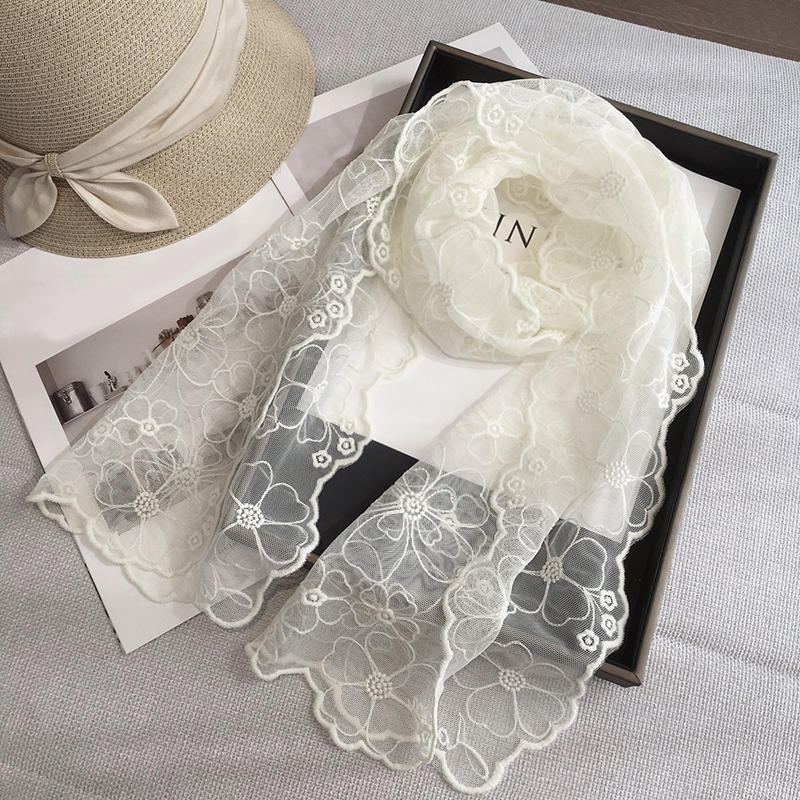 Flower Scarves Exquisite Embroidery In Spring And Summer Lace Scarves Long Scarves Waistbands Scarves