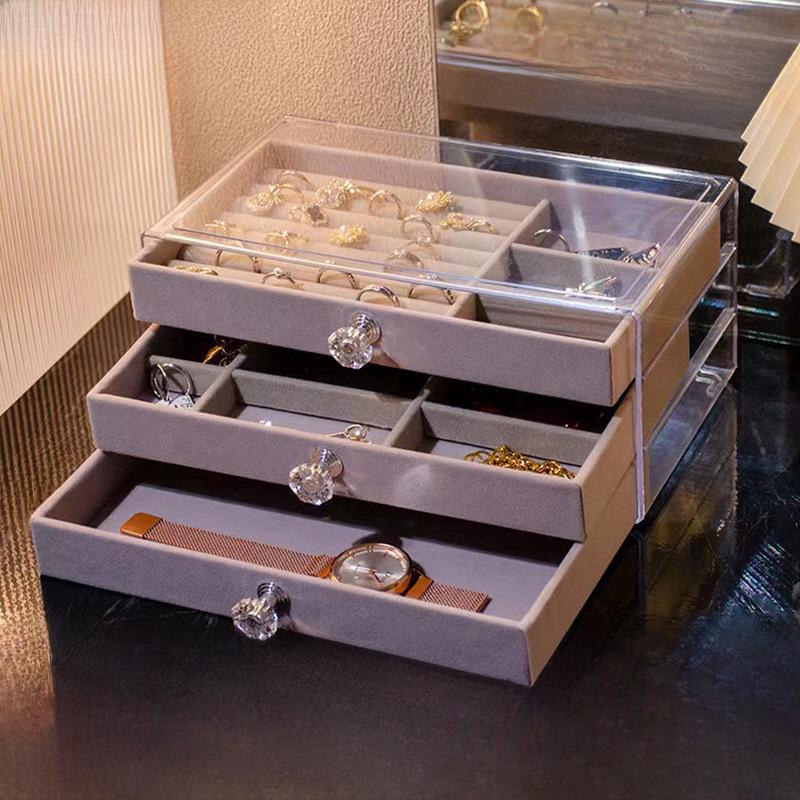 

2023 Multi-Layer Velvet Jewelry Box: Lipstick, Cosmetics, Ring & Necklace Organizer