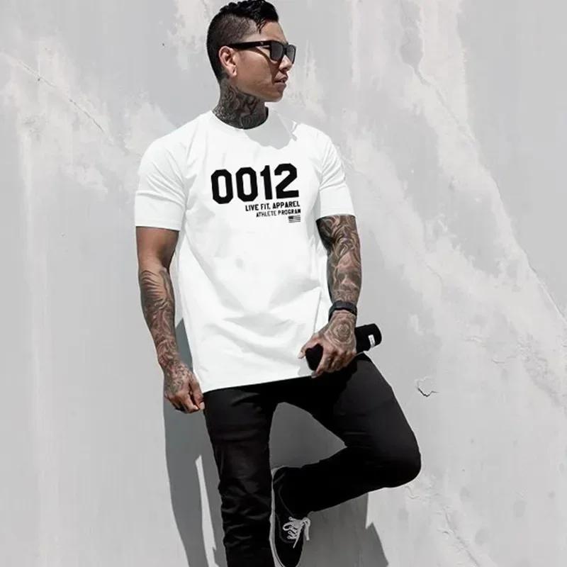 

Летняя новая спортивная футболка для фитнеса, для спортзала, для мышц, для мужчин, хлопковая, с короткими рукавами, летняя футболка большого размера с круглым вырезом, модные повседневные женские топы S