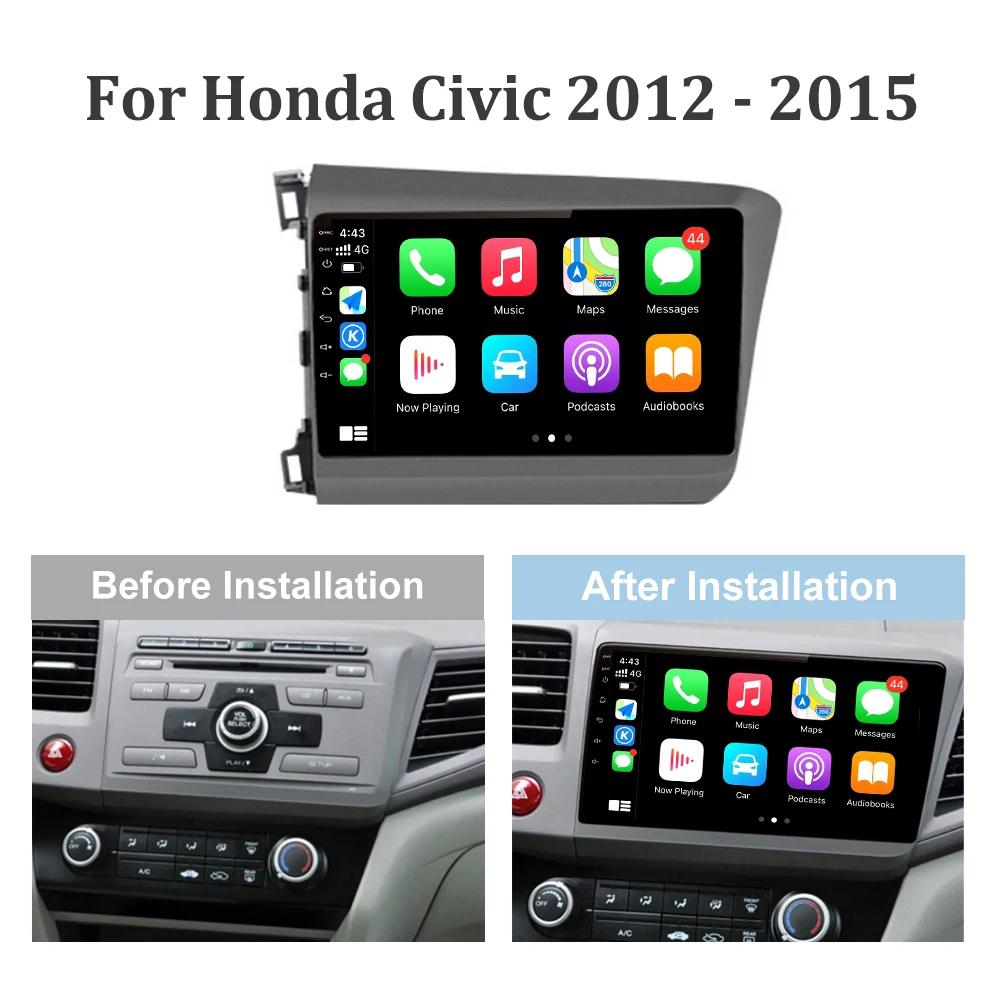 Android 13 For Honda Civic 9 2012-2015 Multimedia Center Car Radio Screen Auto Radio 4G GPS Navigation Stereo  Carplay