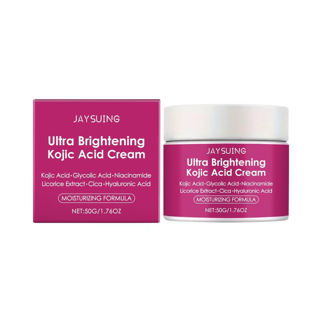Kojic Acid Facial Cream Lighten Skin Tone Moisturizing Hydrating Smoothing Firm Face Reduce Dryness Discomfort Niacinamide Cream