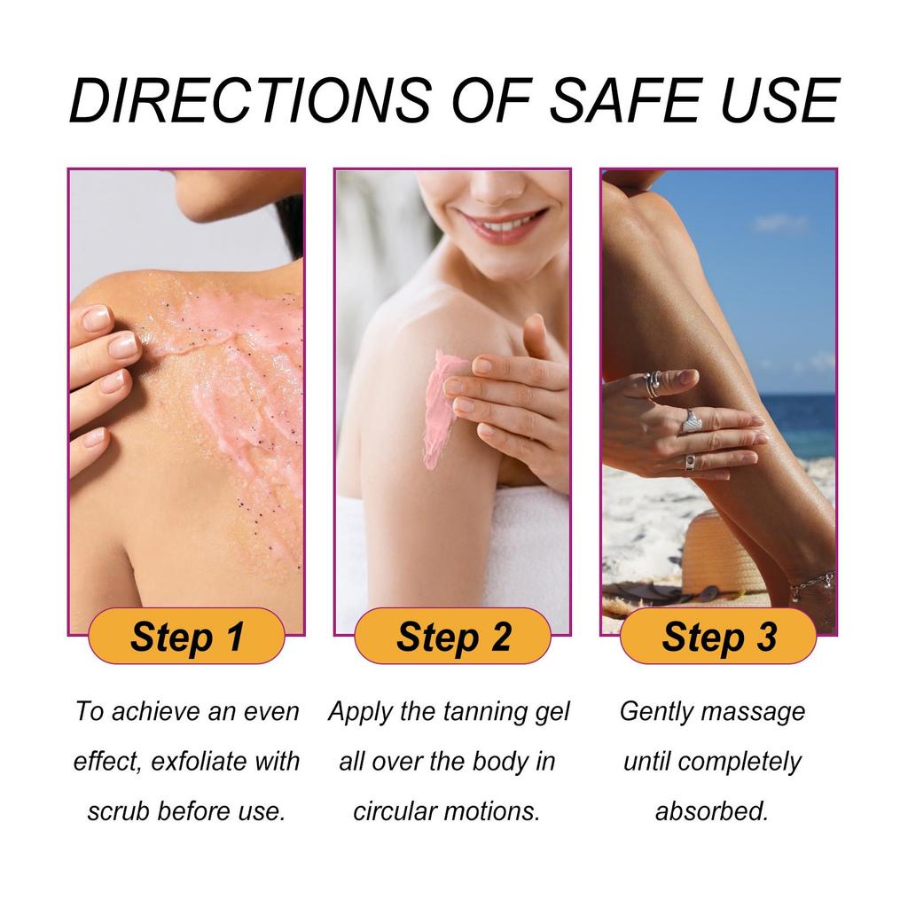 EELHOE Peach Tanning Gel Summer Sun Beach Sunless Tanning Beauty Deeply Moisturizing Skin