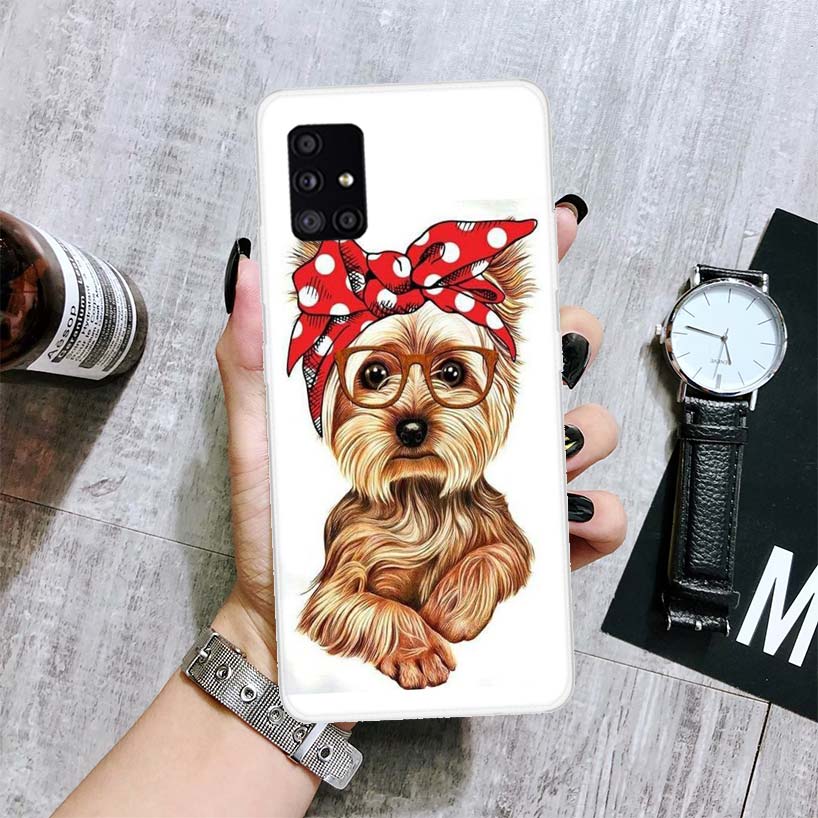 Yorkshire Terrier Dog Puppy Phone Case For Samsung Galaxy A52 A32 A22 A12 A02S A50S A30S A51 A31 AA71 Note 20 Ultra 10 S10 Plus