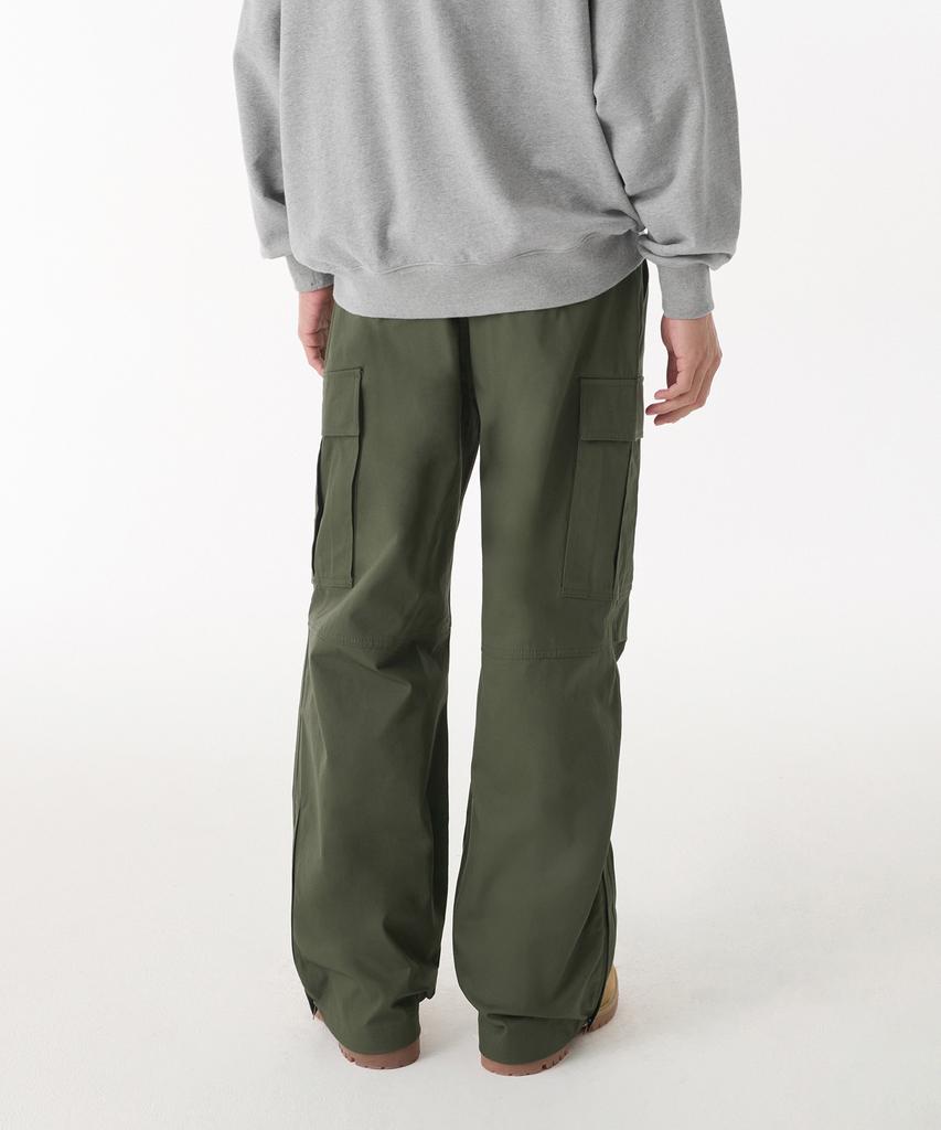 MUSINSA STANDARD Cotton Wide Side Zipper Cargo Pants [Khaki]