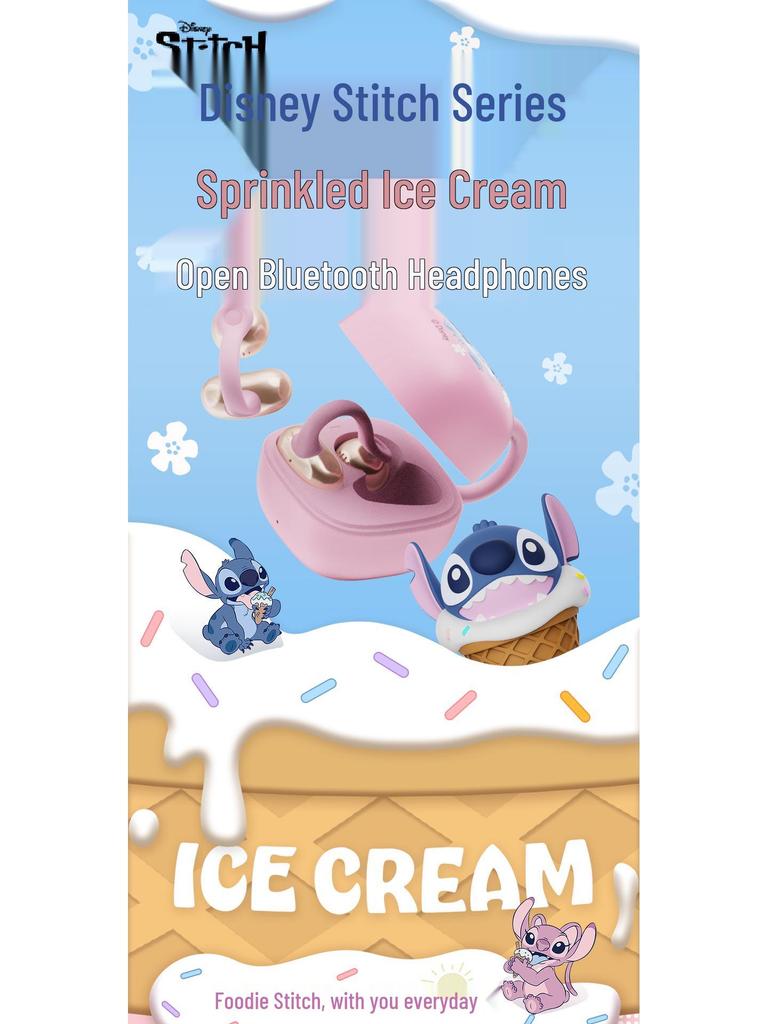 Stitch Candy Ice Cream Bluetooth Open-Ear Headphones, Clip-On, Extra-Long Battery Life for Sports & Music