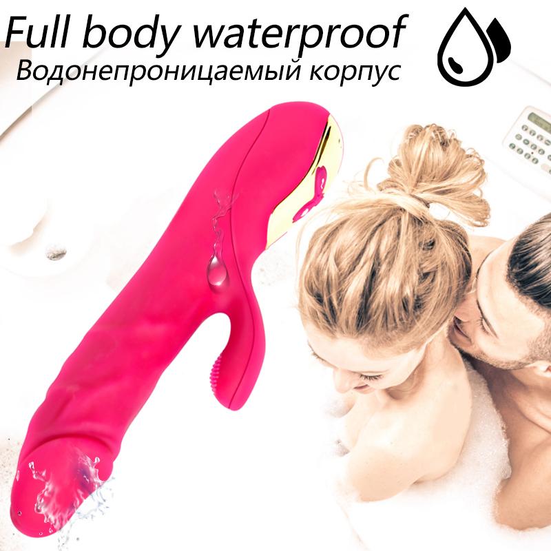 Magnetic Pulse Automatic Thrusting Vibrator for Women Heating Telescopic Masturbation G-spot Clitoral Stimulation Sex Toy