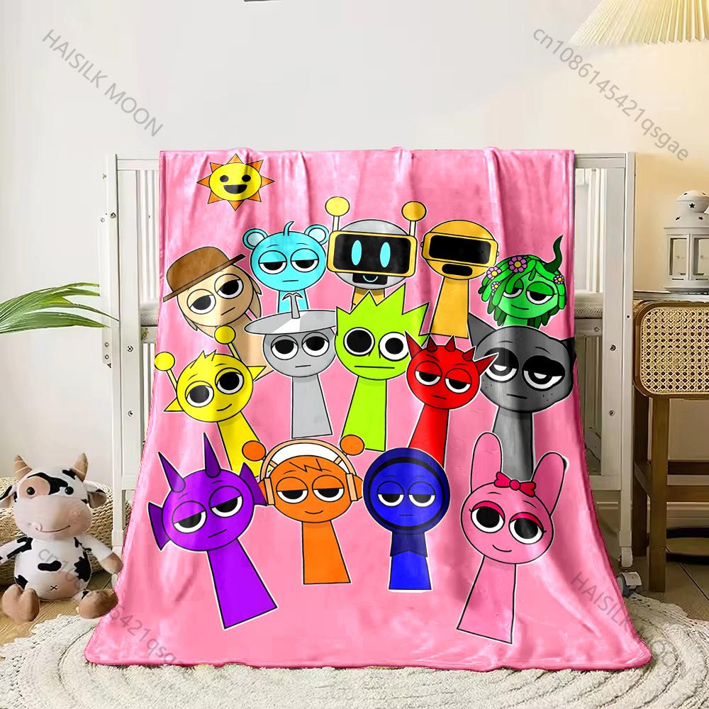 

Play Music S-Sprunki Printed Blanket Warm Soft and Comfortable Home Travel Blanket Sofa Bedding Cover Blanket Child for Gifts 180x230cm(71x91in)