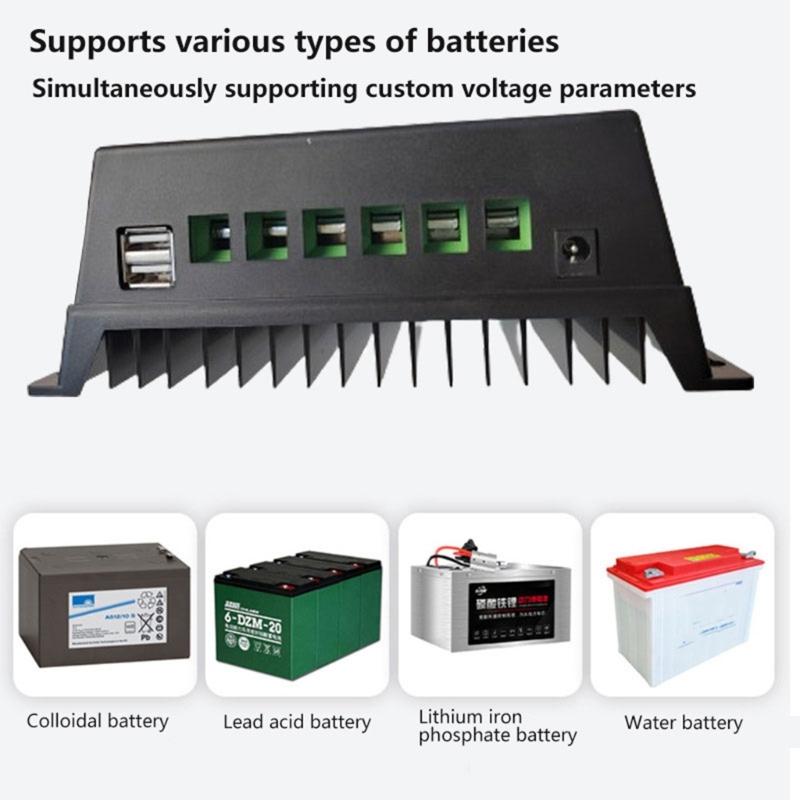 Solar Charge Controllers Portable Accessory for Home Electrical Systems with Sturdy Plastic Materials Enclosures