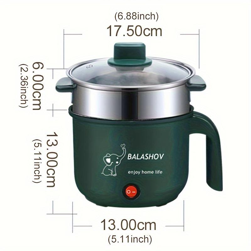 Mini plat à réchaud électrique portable pour 1 à 3 personnes, poêle à frire électrique antiadhésive multifonctionnelle, pot de nouilles Lamian utilisé pour la friture/le ragoût/la cuisson à la vapeur.