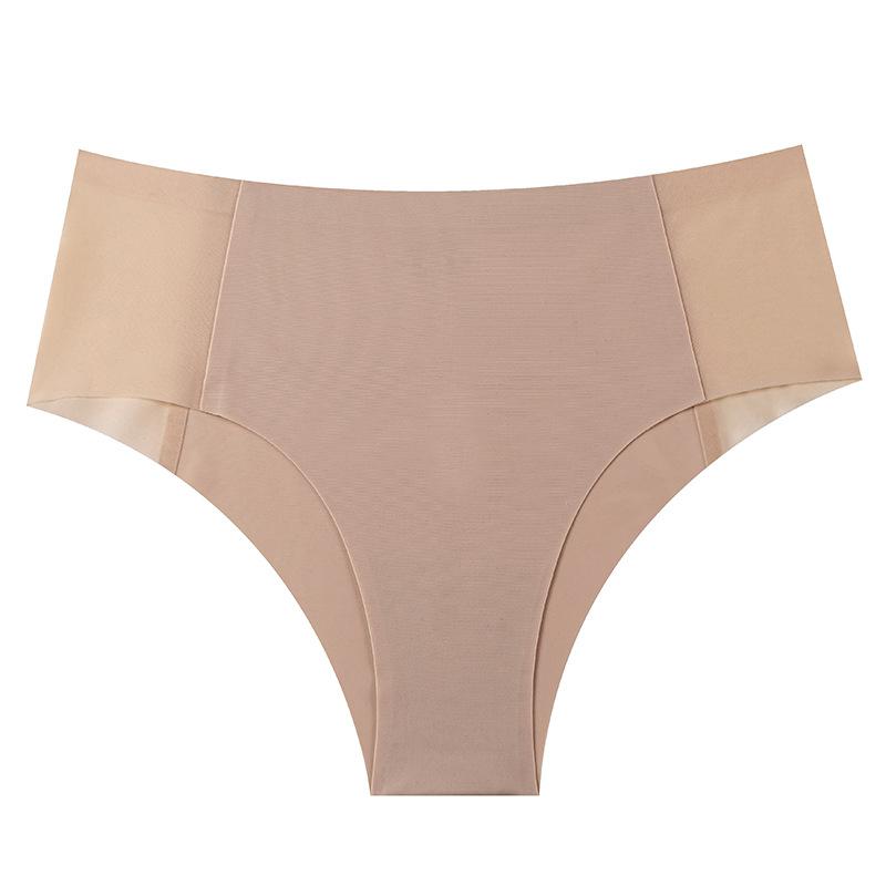 Lady Spring and Summer Sexy Hollow Out Pure Color Ice Silk High Play Without Trace One Piece Type Briefs