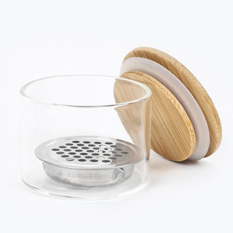 Crystal Glass Powder Liquid Blending Wash Pen Nail Cup Liquid Blending Crystal Cup Nail Tools With Cover Stainless Steel Mesh