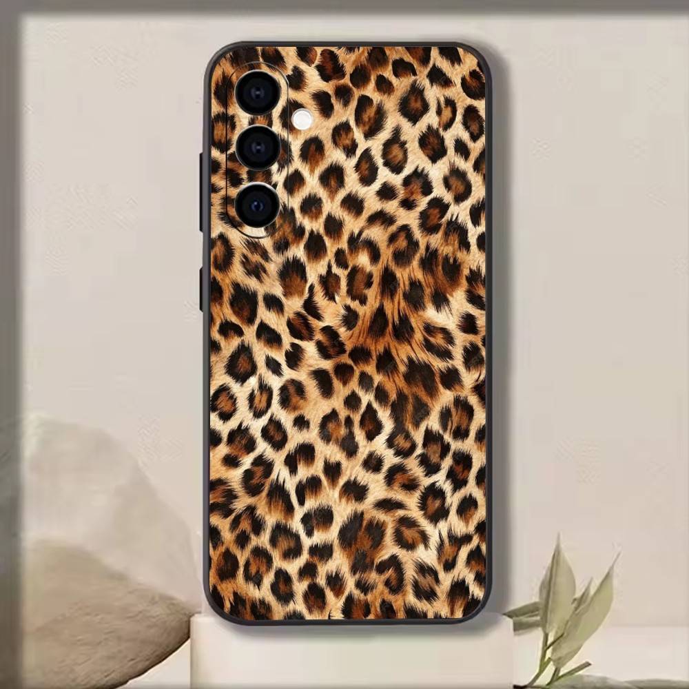 Leopard Print Tiger Skin Phone Case For Samsung Galaxy A73,A72,A71,A70,A53,A52,A51,Others Soft Black Cover