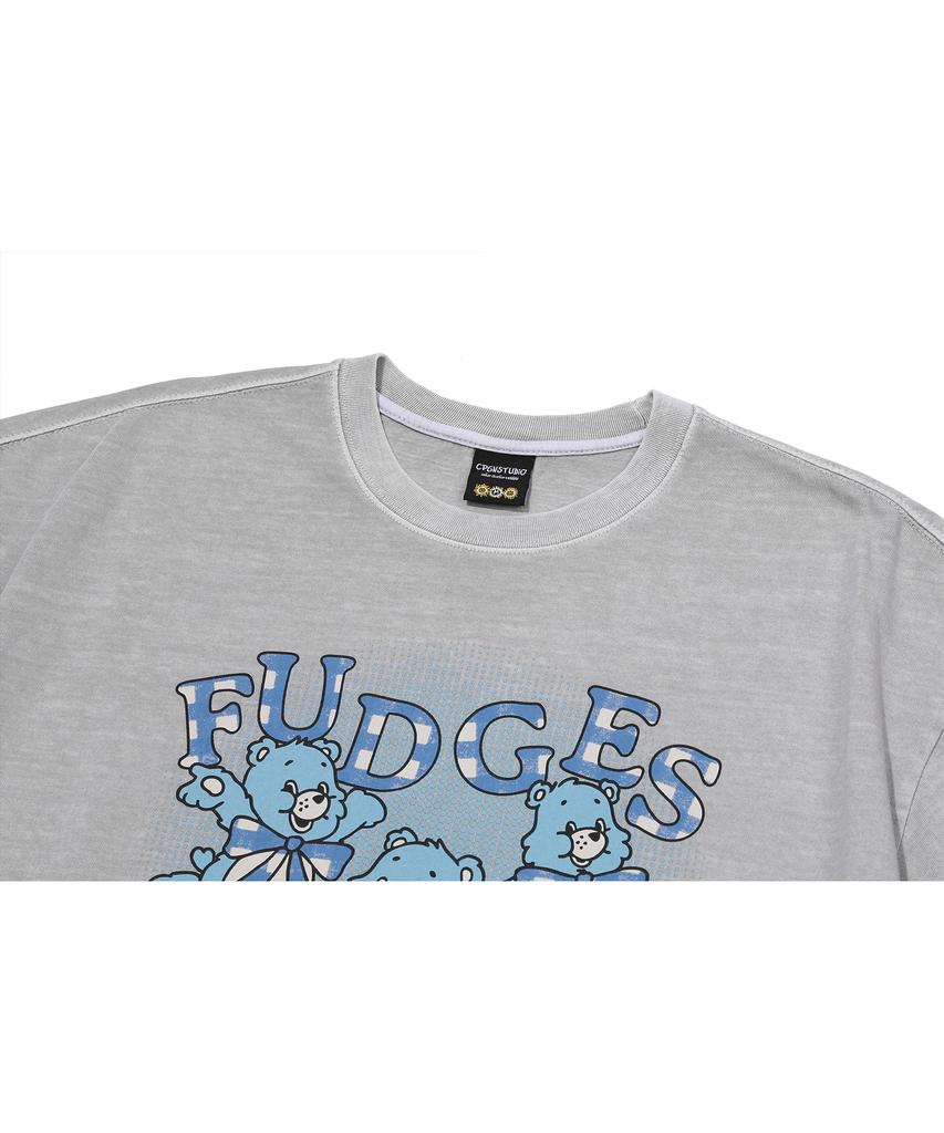 CPGN STUDIO Fuzzy Bear Pigment Short Sleeve Tee Ghost Grey