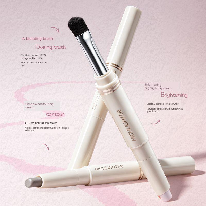 Double-Ended Contouring Pen, Highlighter Pen, Natural Facial Contouring, Nose Shadow, Shading for Beginners and Students