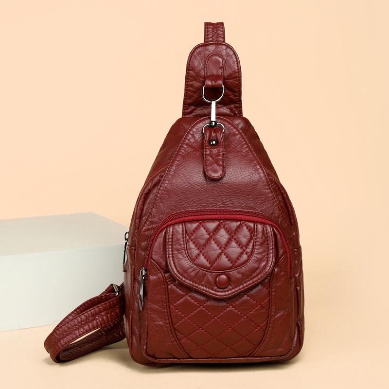 Soft Leather Shoulder Bag Women's Chest Bag Soft Leather Crossbody Bag Travel Satchel