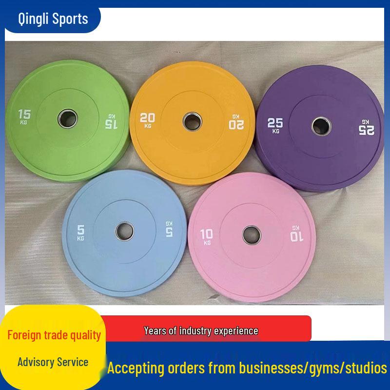 Macaron Colored Rubber Weight Plates for Squats, Bench Press, Deadlifts & Dumbbells