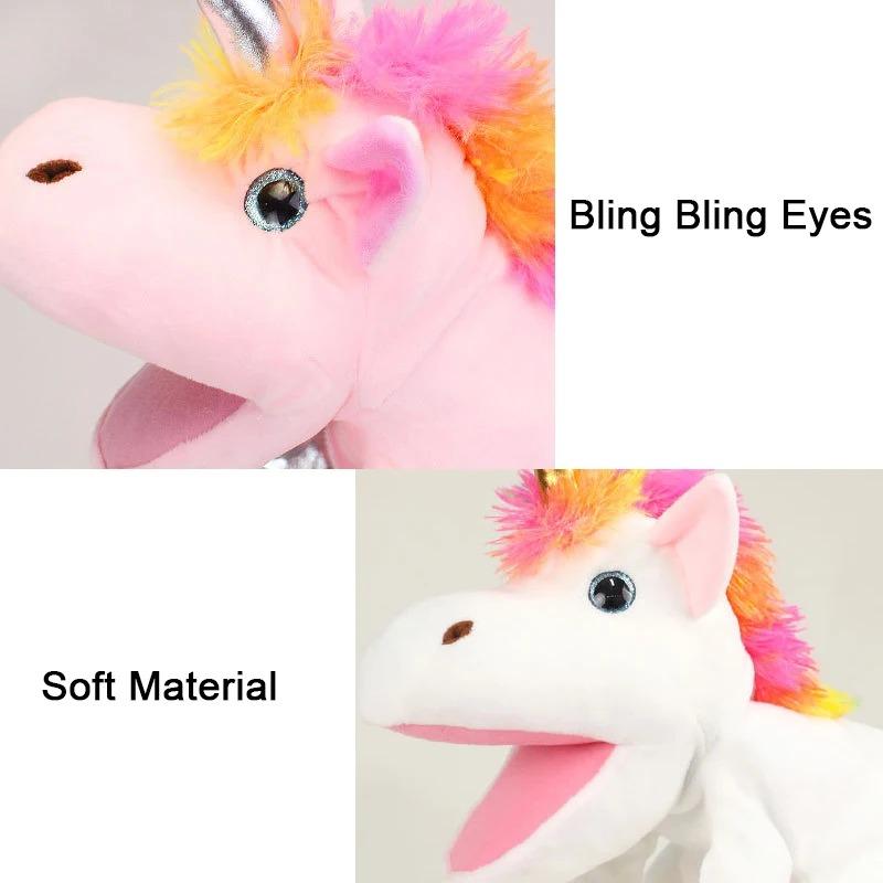 1/2 Stück Einhorn Handpuppe Plüschtier Stofftier Weiche Figur Kinder Pädagogisch Kindergarten Spielzeug Geschenk für Kinder Geburtstag