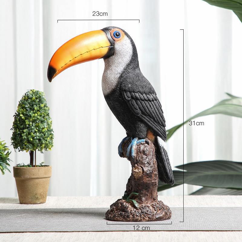Resin Handicrafts Simulation Animal Sculpture Colorful Parrot Ornaments Macaw Bird Statue Decorative Figurines Home Decoration