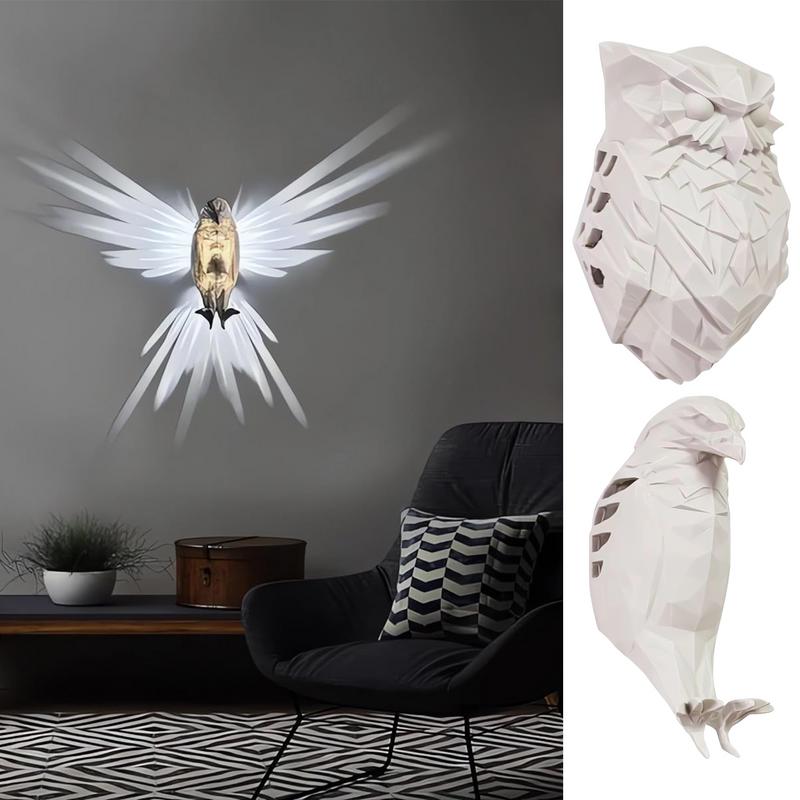 Bird Wall Lamp Owl Wall Light Owl Eagle Shape Projector 3D Animal Wall Decor Sconce Wall Lamp Creative Atmosphere Sconce Light