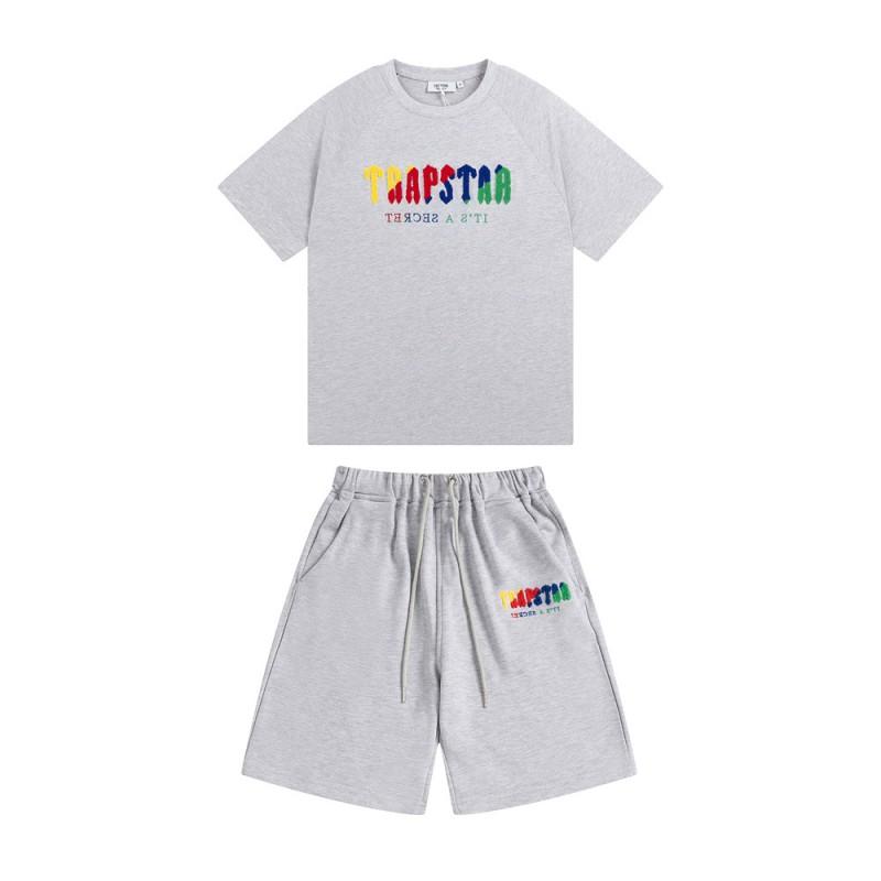 Unisex Baumwolle Kurzarm T-Shirt Shorts Set Lässiges Streetwear Outfit Herren Damen