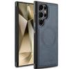 Magnetic Leather Phone Case for Samsung Galaxy S26 S25 Edge S24 Ultra S23 FE S22 Plus S21 S20 A17 A37 A57 Wireless MagSafe Cover