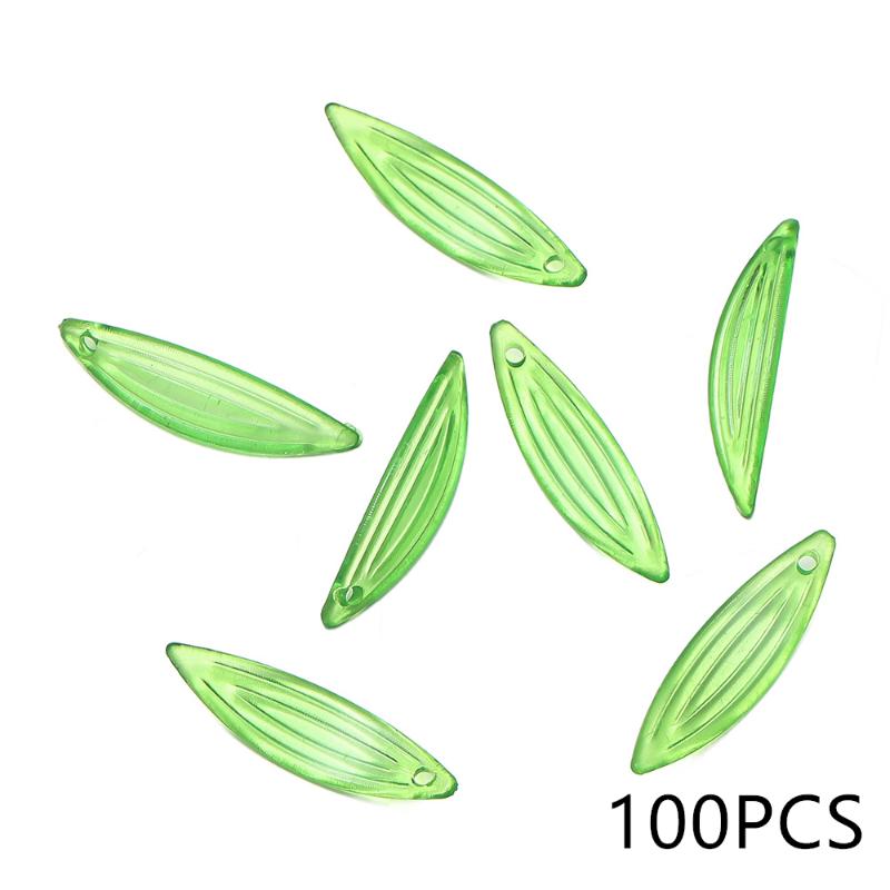 10-100Pcs Green Acrylic Leaf Charms Leaves Beads Pendants For Diy Necklace Bracelet Earrings Jewelry Making Handmade Crafts