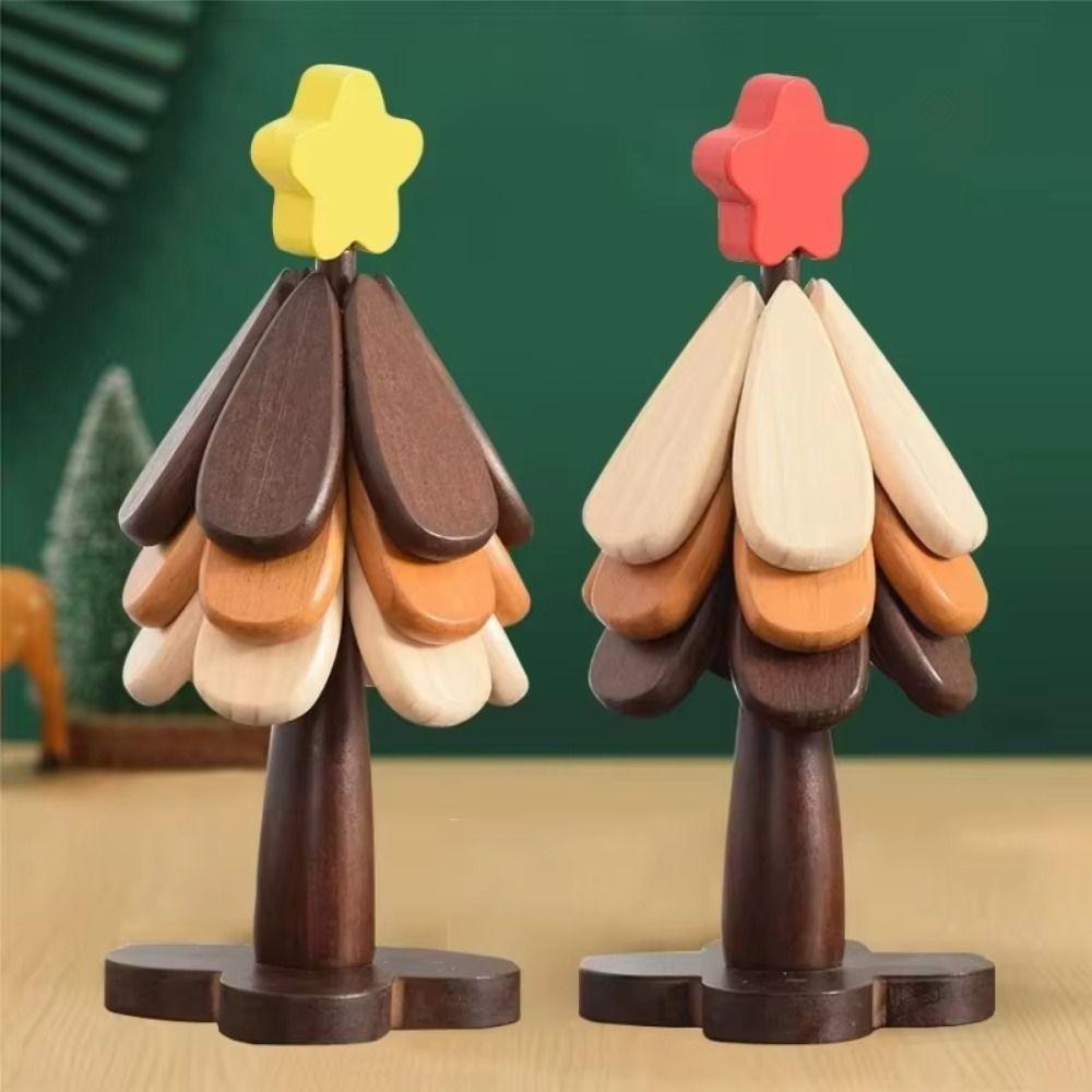 Set of 3 Wooden Tree Trivet Black Walnut Wood Placemats New Insulation Mat  for Home Kitchen