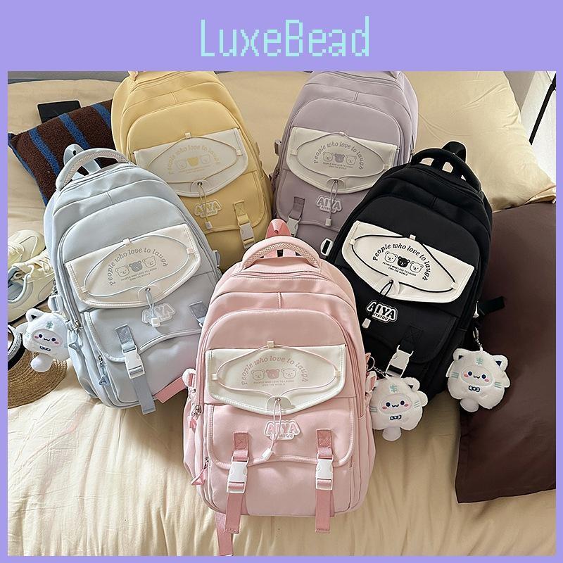 Cute Capacity Large Backpack With Bear And Letter Print Decoration Daily For