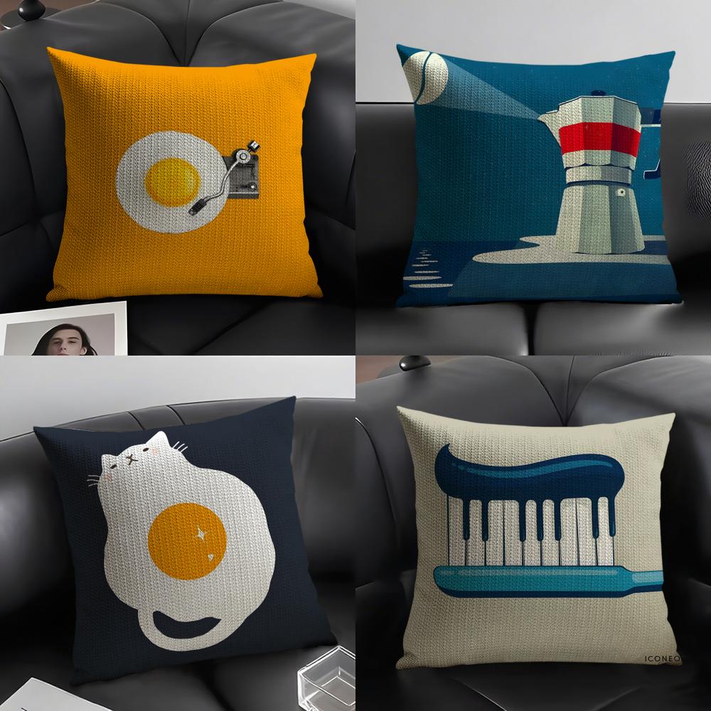Funny Quirky Musical Instrument Patterns Pillow Case Home Living Room Decoration Linen Pillowcover Pillow Cases Cushion Cover
