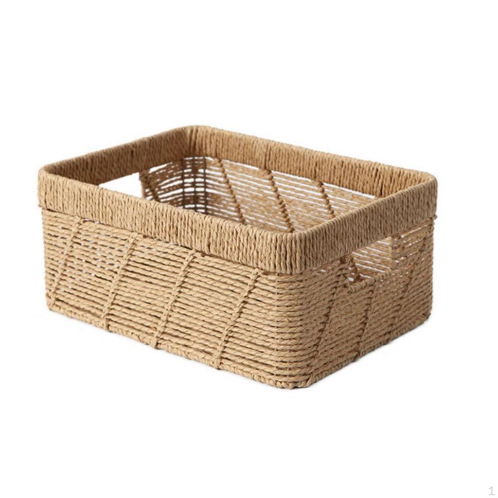 Natural Woven Storage Basket with Handles Breathable