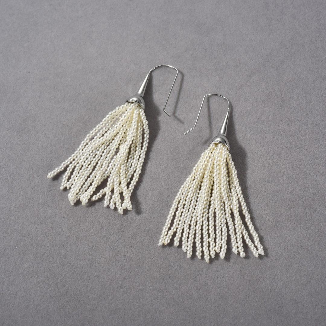 Персонализированные Посеребленные Платиной Резные Ретро Этнические Богемные Ручной Работы Пшено Бусины Бусинки Подвеска Серьги