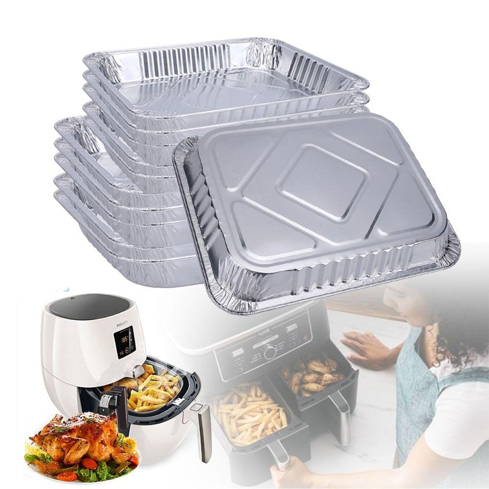 5Pcs 12 Inch Aluminum Foil Box Non-stick Baking Tray Portable Food Container  Oven BBQ Baking Tools